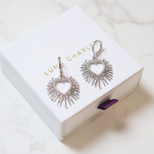 Sadie Starburst Heart Earrings | 925 Sterling Silver