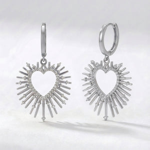Sadie Starburst Heart Earrings | 925 Silver Plated Brass