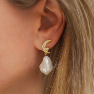 Seraphina Pearl Drop Earrings | 18k Gold Plated