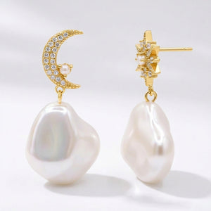 Seraphina Pearl Drop Earrings | 18k Gold Plated