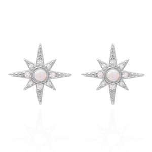 Serin Star Opal Stud Earrings | 925 Sterling Silver