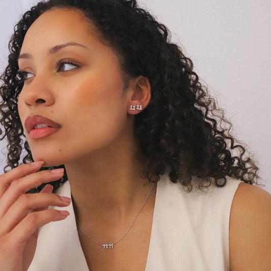 Angel Numbers 11:11 Gift Set | Necklace & Stud Earrings | 925 Sterling Silver