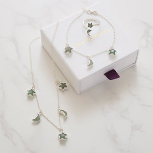 Aventurine Star & Moon Gift Set | 925 Sterling Silver