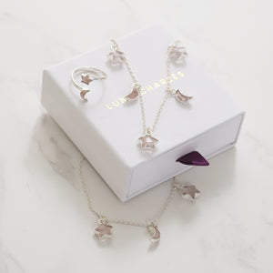 Rose Quartz Star & Moon Gift Set | 925 Sterling Silver