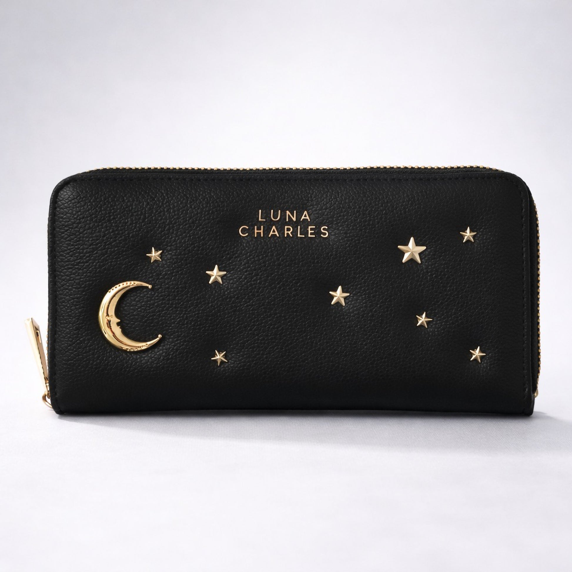 Skye Star Studded Purse - Black & Gold