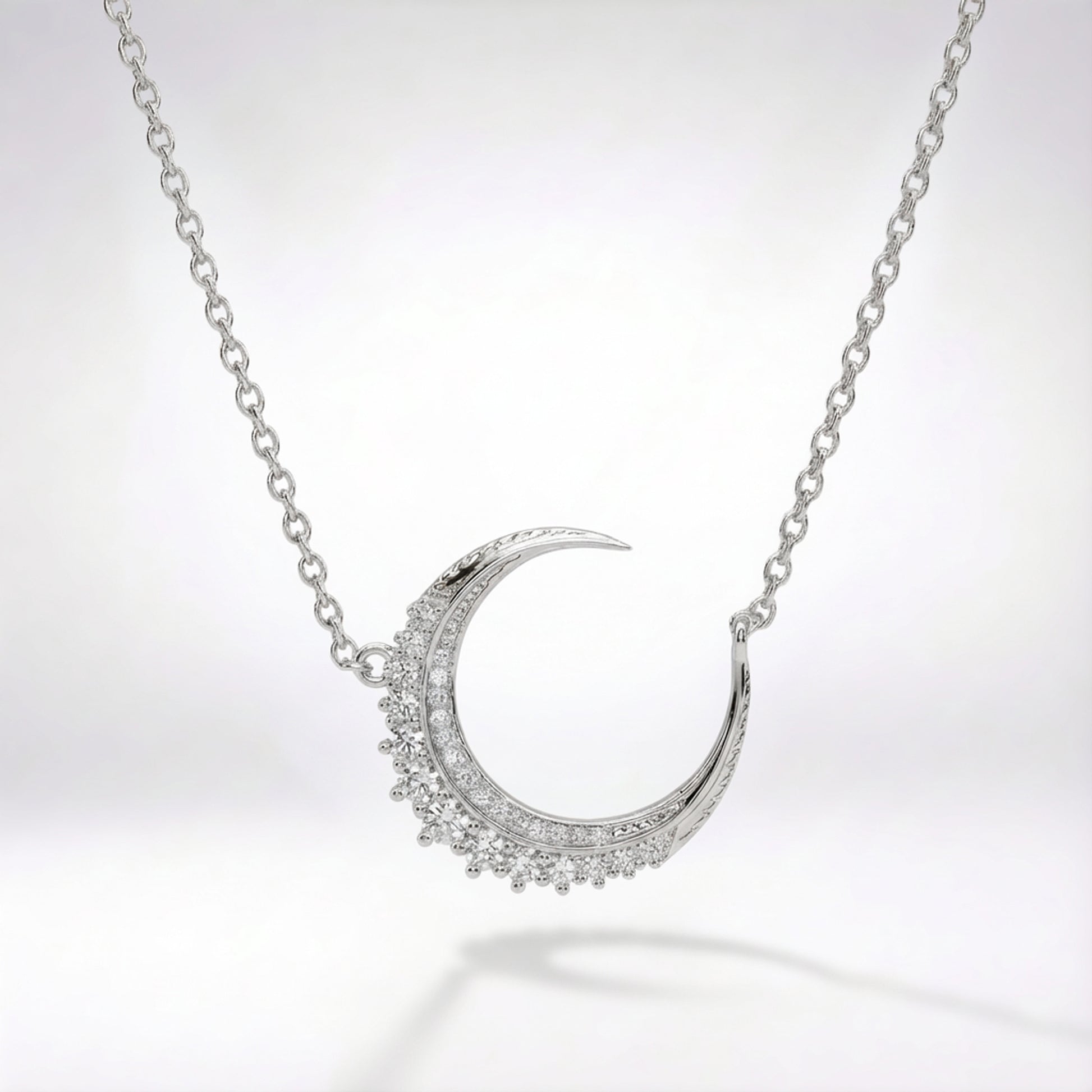 Stevie Moon Pendant Necklace | 925 Sterling Silver