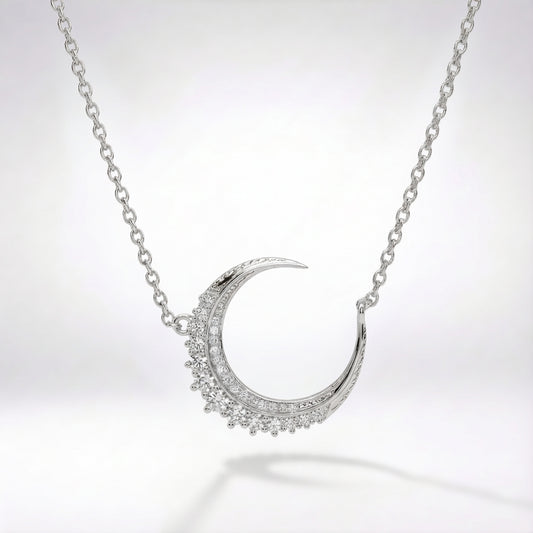 Stevie Moon Pendant Necklace | 925 Sterling Silver