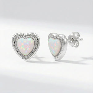 Suki Opal Heart Studs | 925 Sterling Silver
