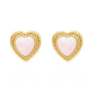 Suki Opal Heart Studs | 18k Gold Plated