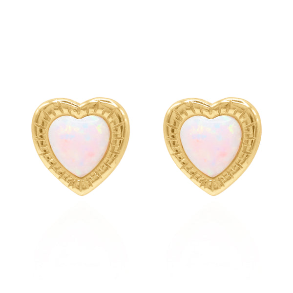 Suki Opal Heart Studs | 18k Gold Plated