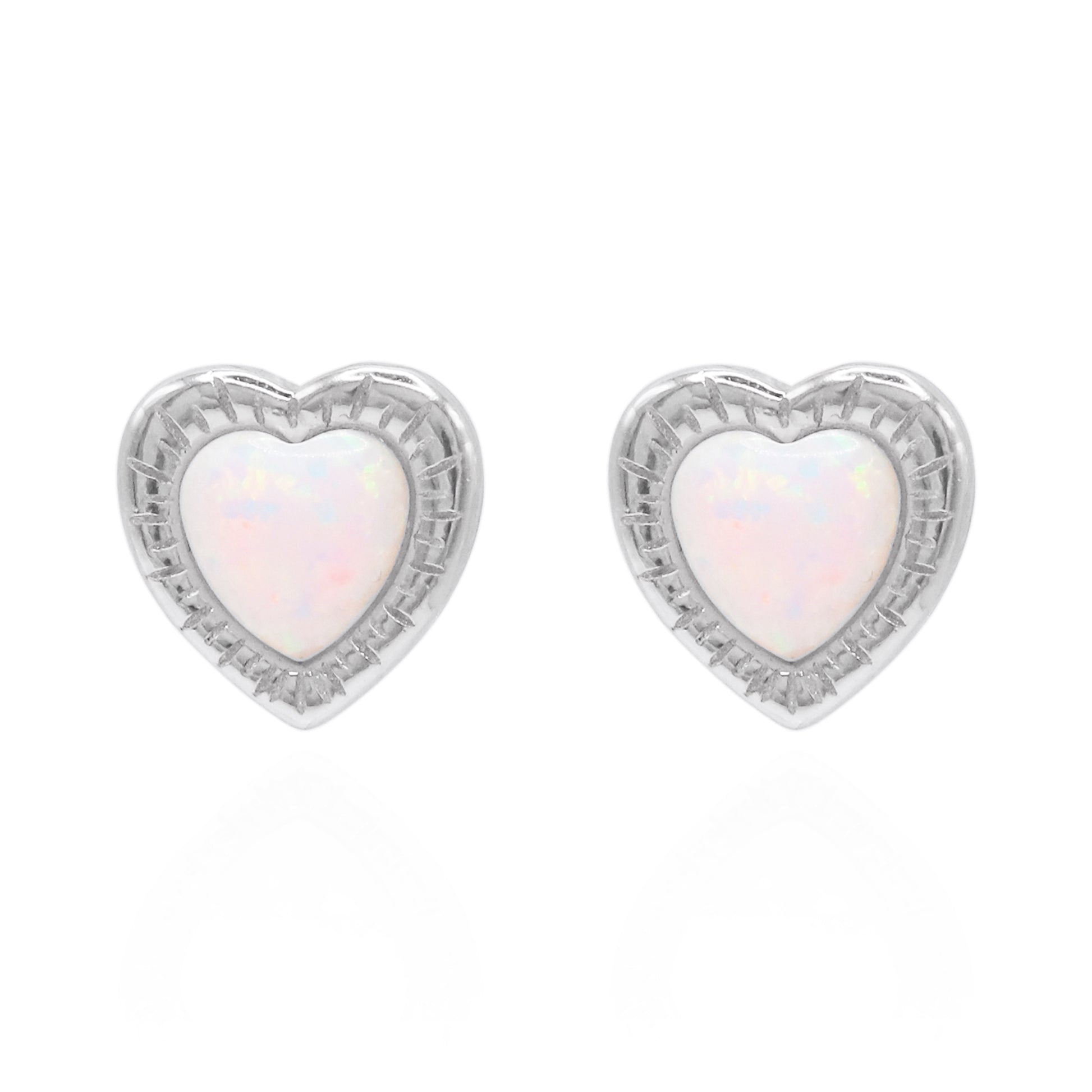 Suki Opal Heart Studs | 925 Sterling Silver
