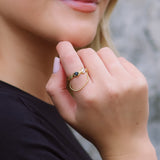 Sutton Hammered Chain Layer Ring | 18K Gold Plated