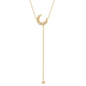 Tabitha Moon Drop Necklace | 18K Gold Plated