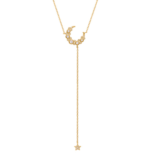 Tabitha Moon Drop Necklace | 18K Gold Plated