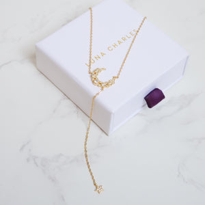 Tabitha Moon Drop Necklace | 18K Gold Plated