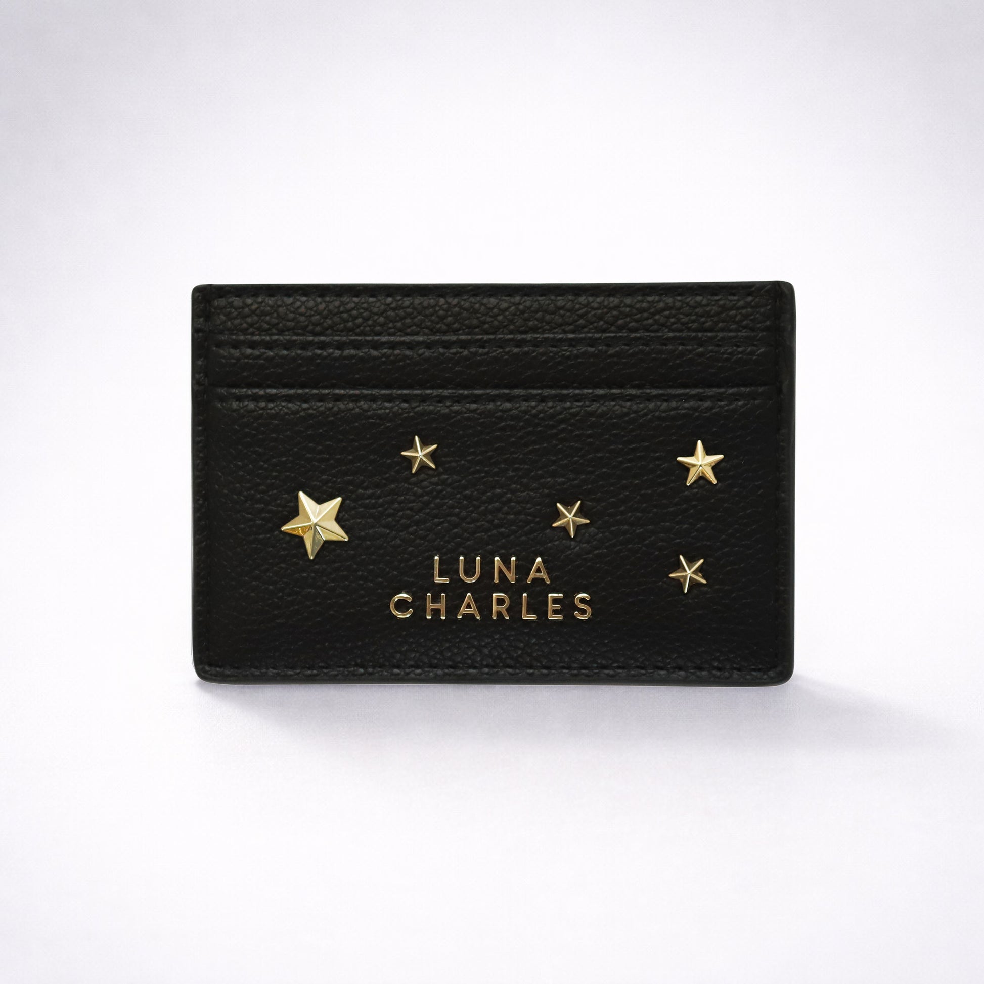 Tala Star Studded Card Holder - Black & Gold