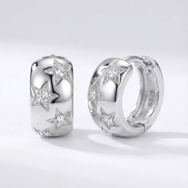 Thea Chunky Star Huggie Earrings | 925 Sterling Silver