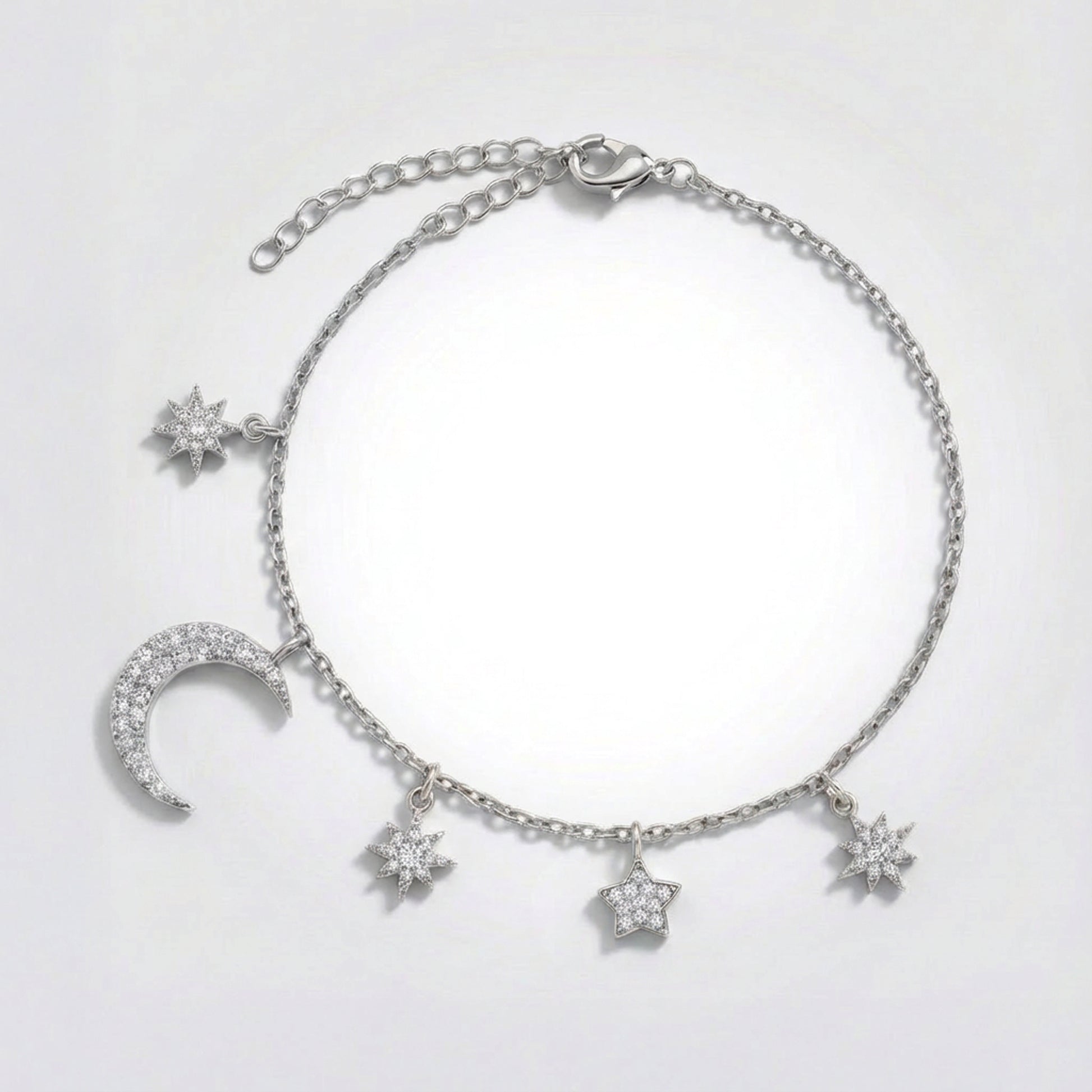 Vega Moon & Star Charm Bracelet | 925 Sterling Silver