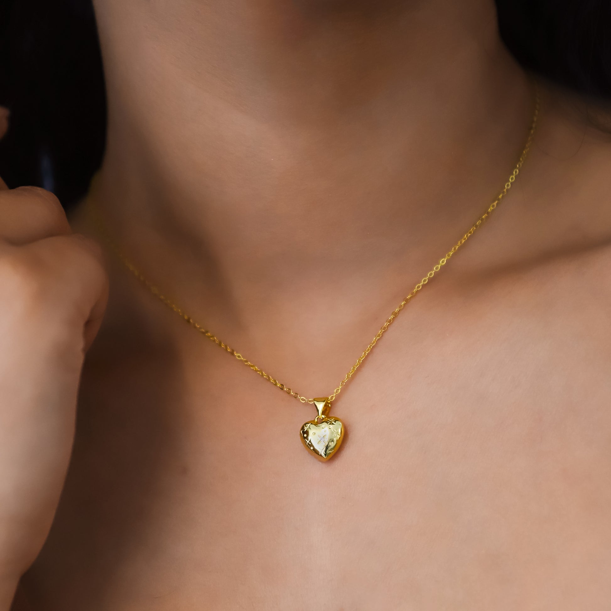 Vida Bubble Heart Necklace 18k Gold Plated Luna Charles