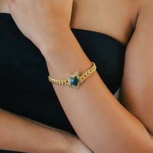 Willa Labradorite Spiky Star Bracelet | 18k Gold Plated