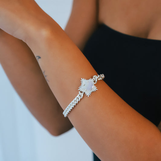 Willa Moonstone Spiky Star Bracelet | 925 Sterling Silver