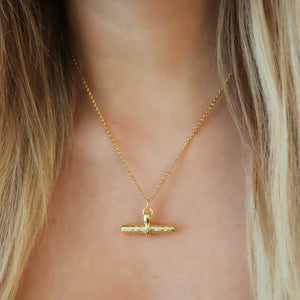 Wren T-Bar Necklace | 18k Gold Plated