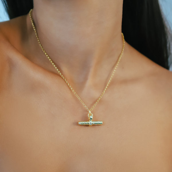 Wren T-Bar Necklace | 18k Gold Plated