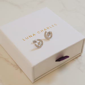 Zada Horseshoe Star Stud Earrings | 925 Sterling Silver