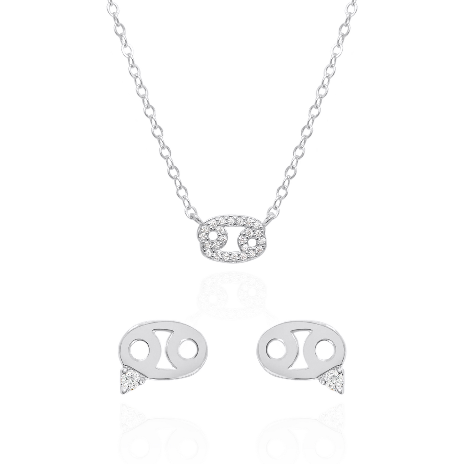 Zodiac Symbol Gift Set | Stud Earrings & Necklace | 925 Sterling Silver