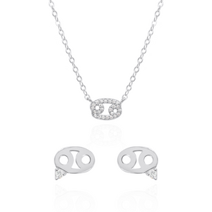 Zodiac Symbol Gift Set | Stud Earrings & Necklace | 925 Sterling Silver