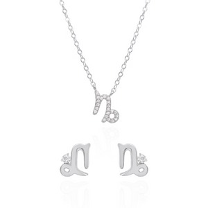 Zodiac Symbol Gift Set | Stud Earrings & Necklace | 925 Sterling Silver