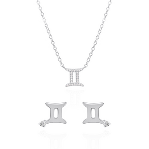 Zodiac Symbol Gift Set | Stud Earrings & Necklace | 925 Sterling Silver