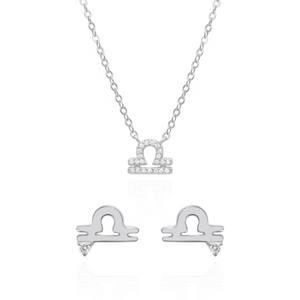 Zodiac Symbol Gift Set | Stud Earrings & Necklace | 925 Sterling Silver