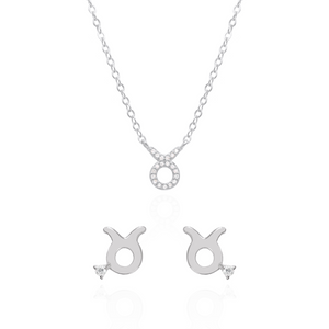 Zodiac Symbol Gift Set | Stud Earrings & Necklace | 925 Sterling Silver