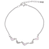 Milena Heart Anklet | Sterling Silver Plated
