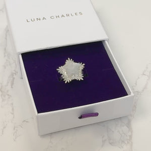 Gigi Moonstone Spiky Star Ring | 925 Sterling Silver