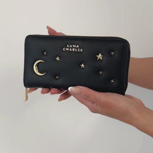 Skye Star Studded Purse - Black & Gold