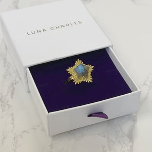 Gigi Labradorite Spiky Star Ring | 18k Gold Plated