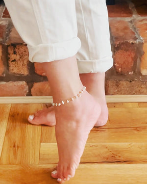 Ula Crystal Stone Anklet - Moonstone | 18K Gold Plated