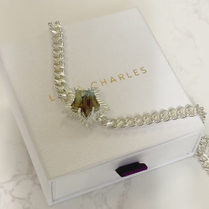 Odette Labradorite Spiky Star Choker Necklace | 925 Sterling Silver
