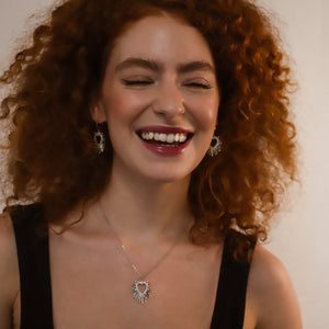 Cher Starburst Heart Pendant Necklace | 925 Silver Plated