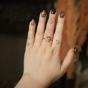 Sidrah Zodiac Constellation Ring | 18K Gold Plated - Luna Charles | adjustable, everyday, gold, Jewellery, ring, star sign, zodiac | 