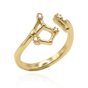 Sidrah Zodiac Constellation Ring | 18K Gold Plated - Luna Charles | adjustable, everyday, gold, Jewellery, ring, star sign, zodiac | 