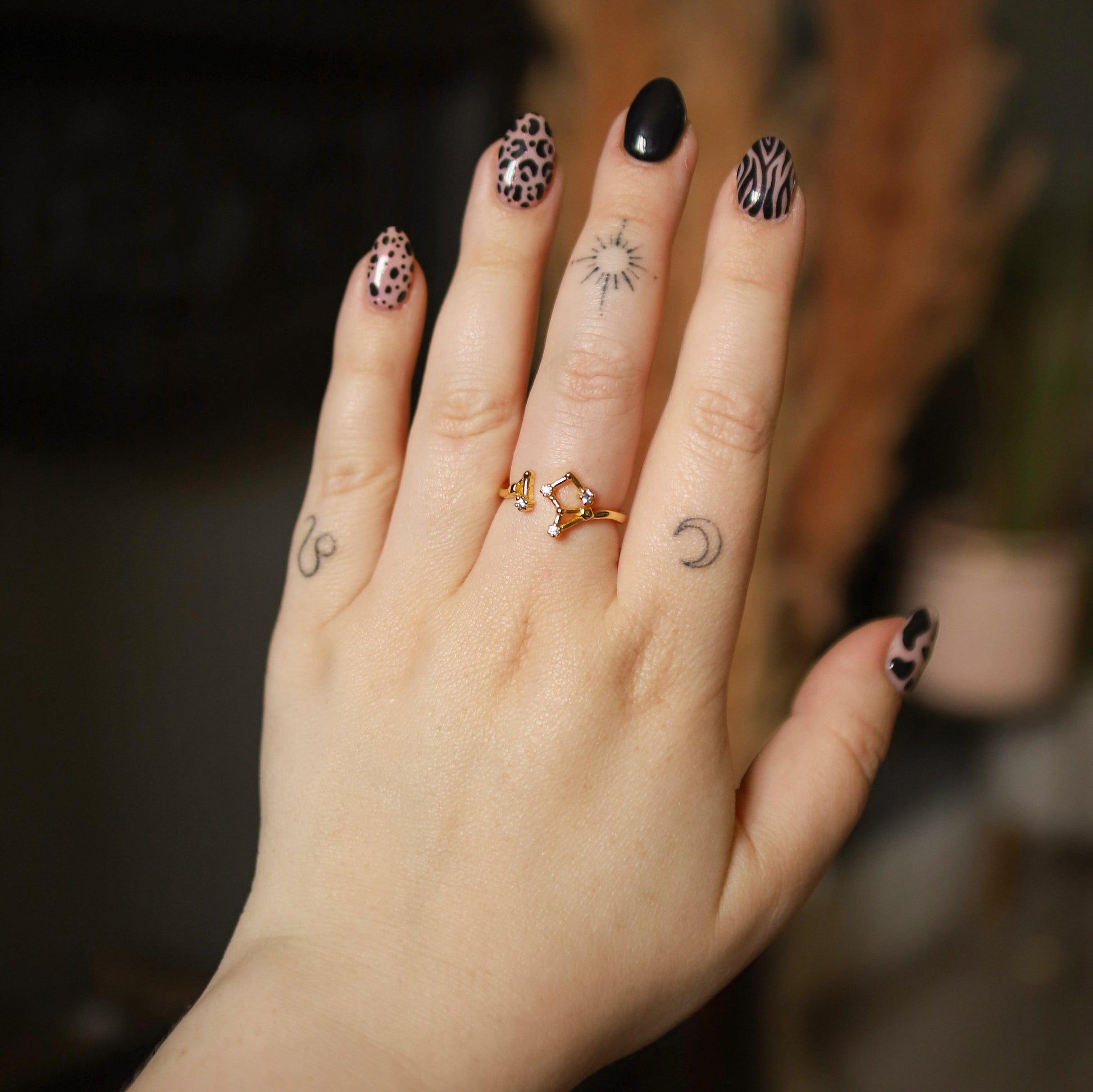 Sidrah Zodiac Constellation Ring | 18K Gold Plated - Luna Charles | adjustable, everyday, gold, Jewellery, ring, star sign, zodiac | 