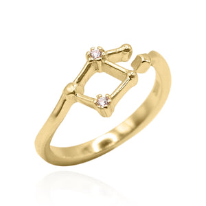 Sidrah Zodiac Constellation Ring | 18K Gold Plated - Luna Charles | adjustable, everyday, gold, Jewellery, ring, star sign, zodiac | 