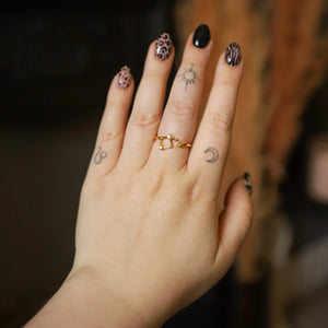 Sidrah Zodiac Constellation Ring | 18K Gold Plated - Luna Charles | adjustable, everyday, gold, Jewellery, ring, star sign, zodiac | 