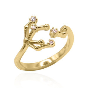 Sidrah Zodiac Constellation Ring | 18K Gold Plated - Luna Charles | adjustable, everyday, gold, Jewellery, ring, star sign, zodiac | 