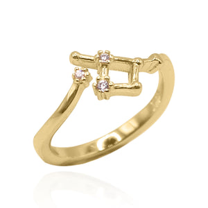 Sidrah Zodiac Constellation Ring | 18K Gold Plated - Luna Charles | adjustable, everyday, gold, Jewellery, ring, star sign, zodiac | 