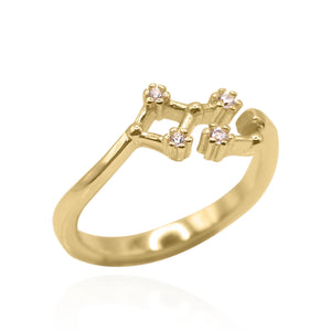 Sidrah Zodiac Constellation Ring | 18K Gold Plated - Luna Charles | adjustable, everyday, gold, Jewellery, ring, star sign, zodiac | 