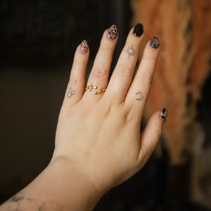 Sidrah Zodiac Constellation Ring | 18K Gold Plated - Luna Charles | adjustable, everyday, gold, Jewellery, ring, star sign, zodiac | 